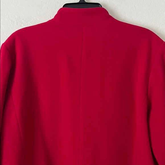 TAMOTSU Wool and Cashmere Blend Open Front Red Blazer Jacket in Size 16 - Picture 6 of 11